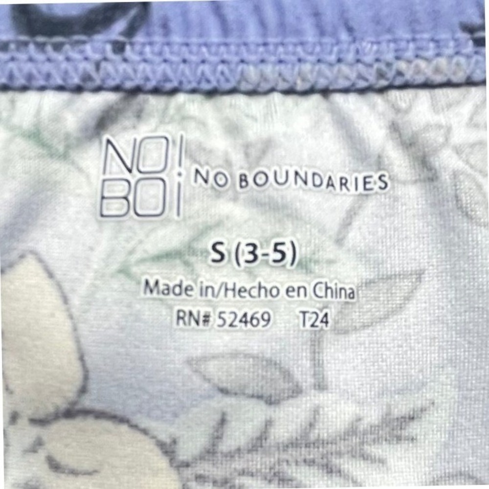 No Boundaries Floral Maxi Romper Dress Blue Crochet Waist Small 3-5 Boho Slit - Picture 7 of 8